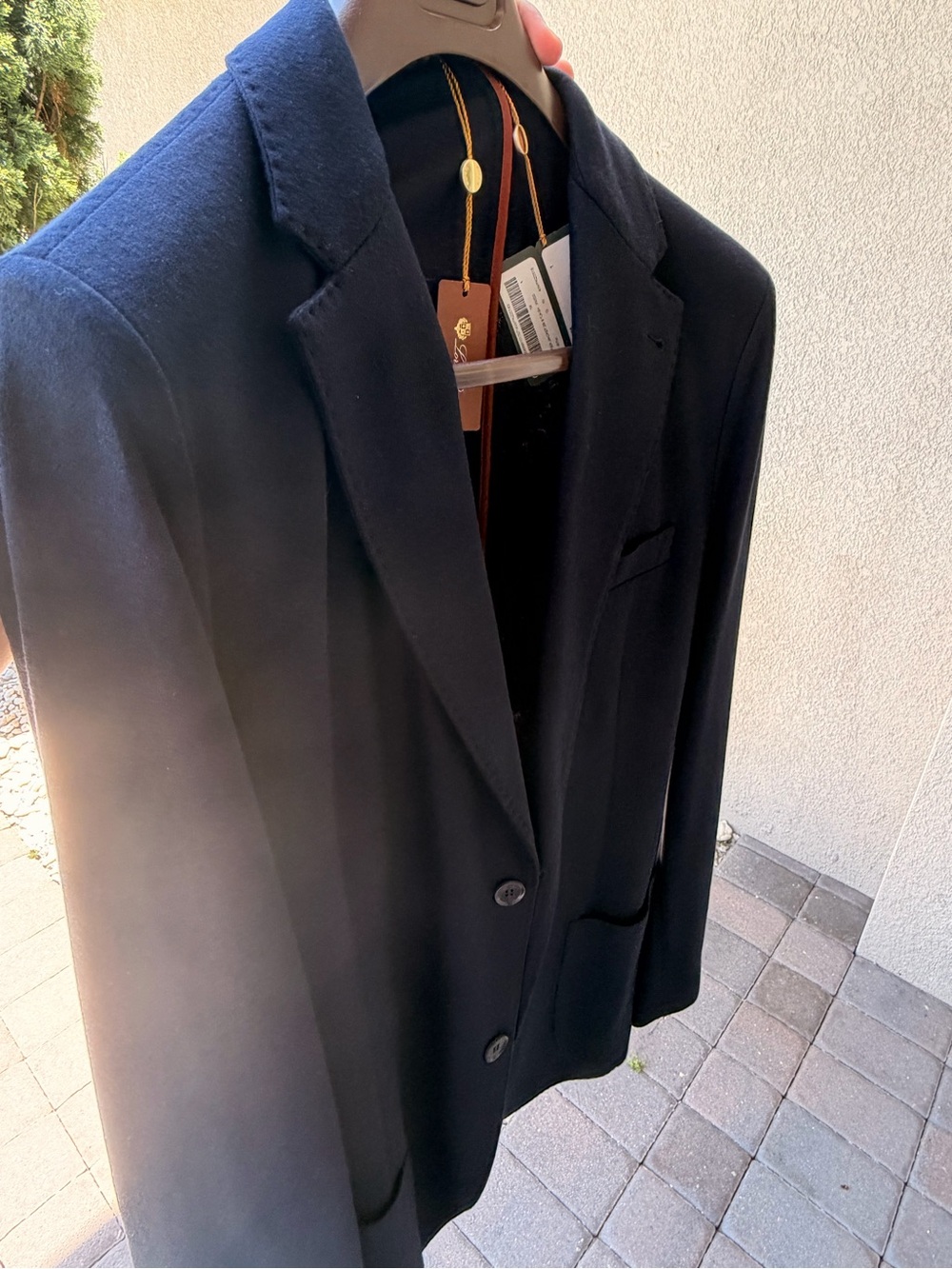 Loro Piana Cashmere Sweater Jacket Navy Blue Size 58 NWT Made in Italy